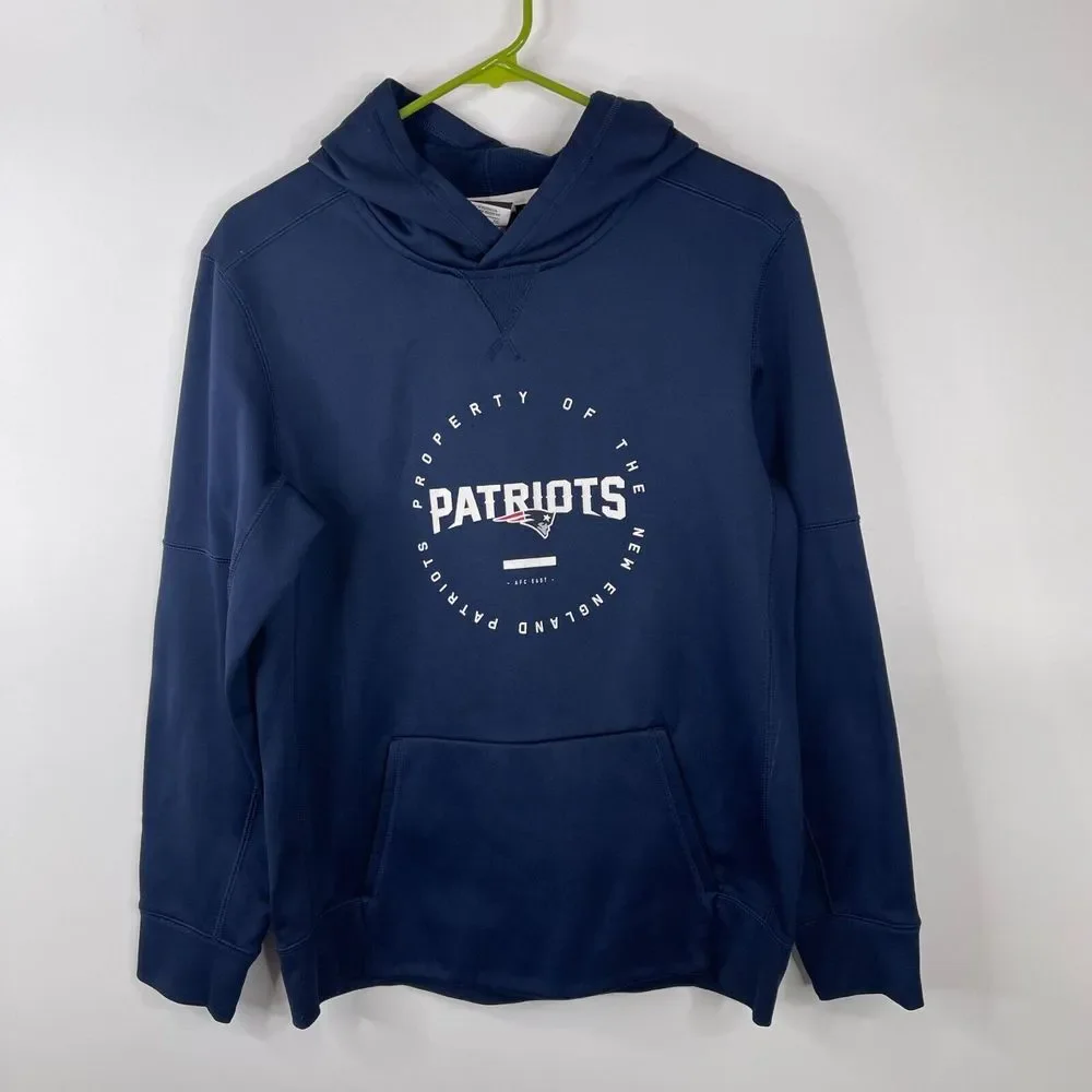 Nike Therma-Fit Boys Patriots‎ Hoodie Size YXL Blue Long Sleeve Football